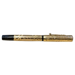 Vintage Waterman Full Size Fountain Pen, 14 K Solid Gold, Gilded Design