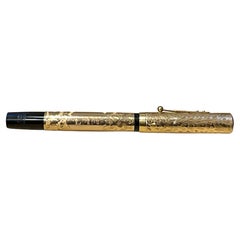 Wassermann-Brunnenstift in voller Größe, 14 K massives Gold, vergoldetes Design