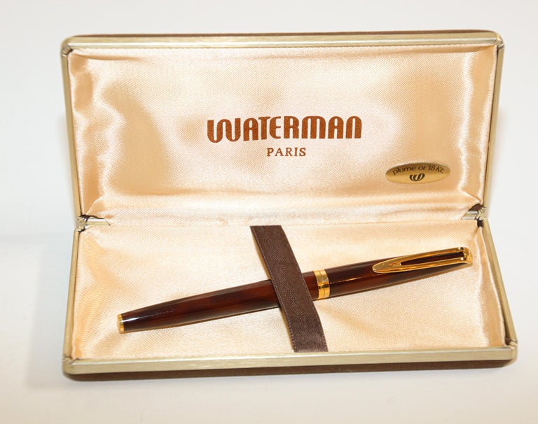 kopiëren vallei in de buurt Vintage Waterman Paris 18-Karat Gold Nib Fountain Pen For Sale at 1stDibs