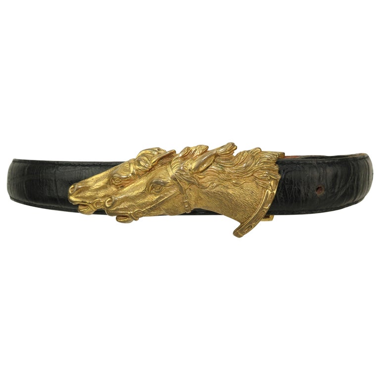 Wathne salamander belt buckle and alligator belt Wathne Sterling Ram Buckle w/crocodile Belt.. – Opportunity  main image 3