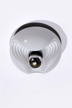 Vintage-Deckenleuchte Wave von Peill & Putzler, weißes Milchglas, 1970