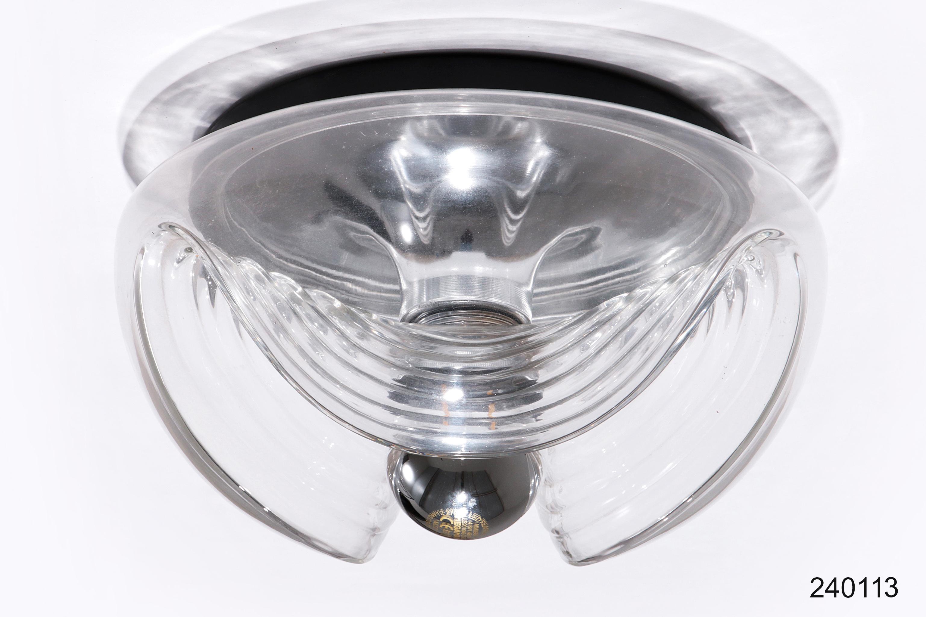 Vintage Wave Ceiling Lamp from Peill & Putzler Clear glass For Sale 8