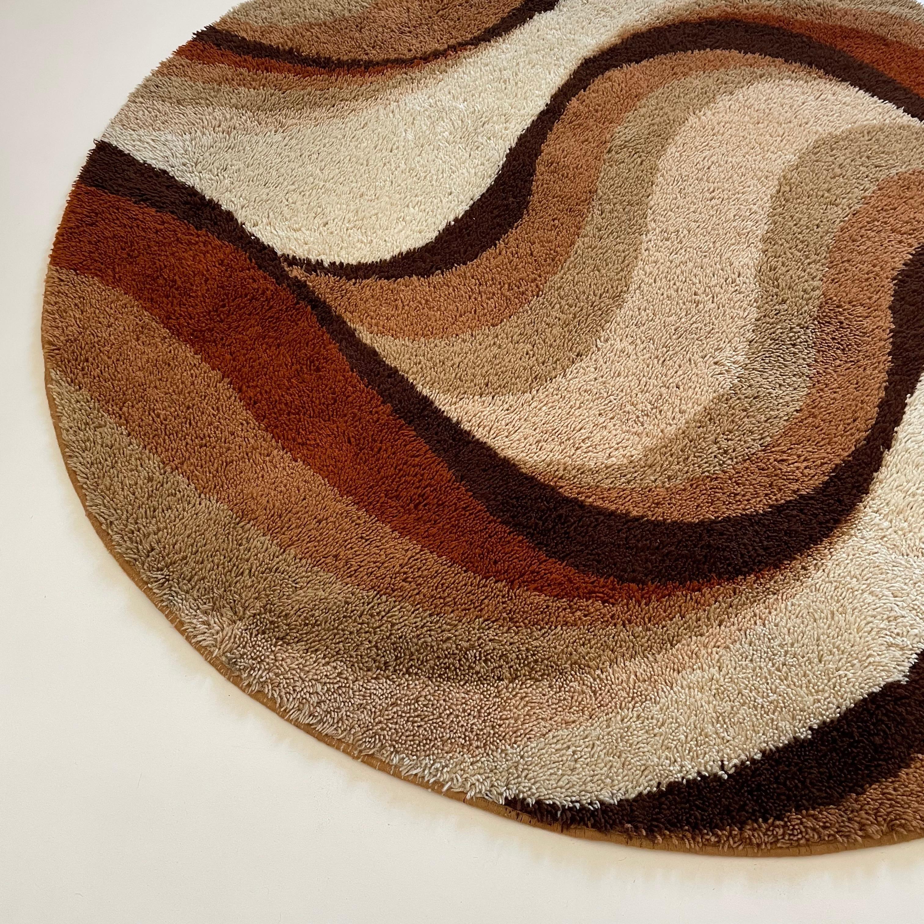 Mid-Century Modern Tapis Rya à poils hauts Wave de Prinstapijt Desso, Pays-Bas 1970 n°2 en vente