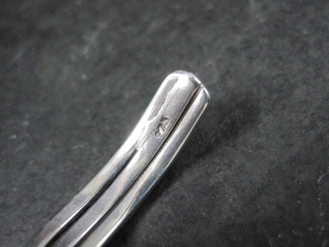 Brazalete ondulado vintage 15 cm Plata de ley en venta 3