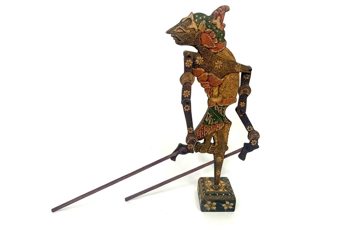 Vintage Wayang Kulit Indonesian Shadow Puppet With Stand en vente 8