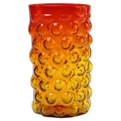 Vintage Wayne Husted Amberina Blown Glass "Bubble" Vase