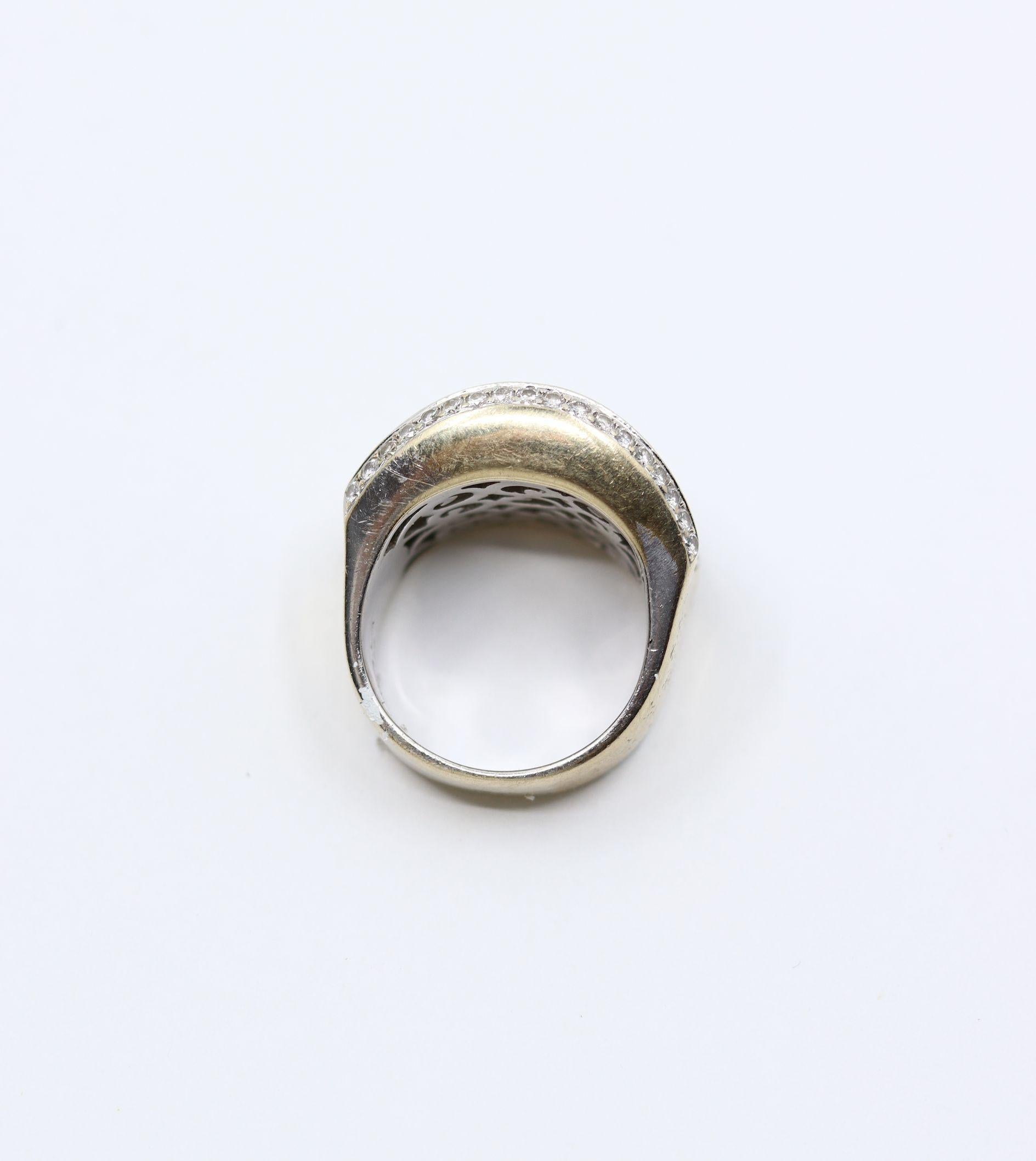 Vintage WCJ 3 Carat Diamond Pave Saddle Ring. For Sale 5