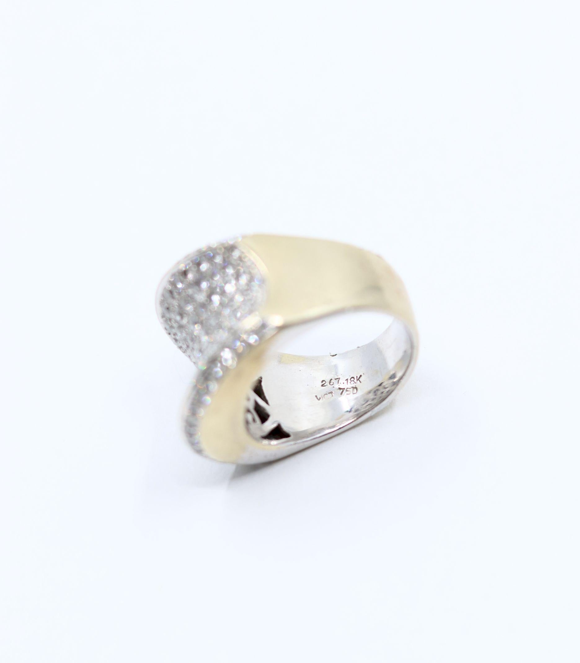 Vintage WCJ 3 Carat Diamond Pave Saddle Ring. For Sale 7