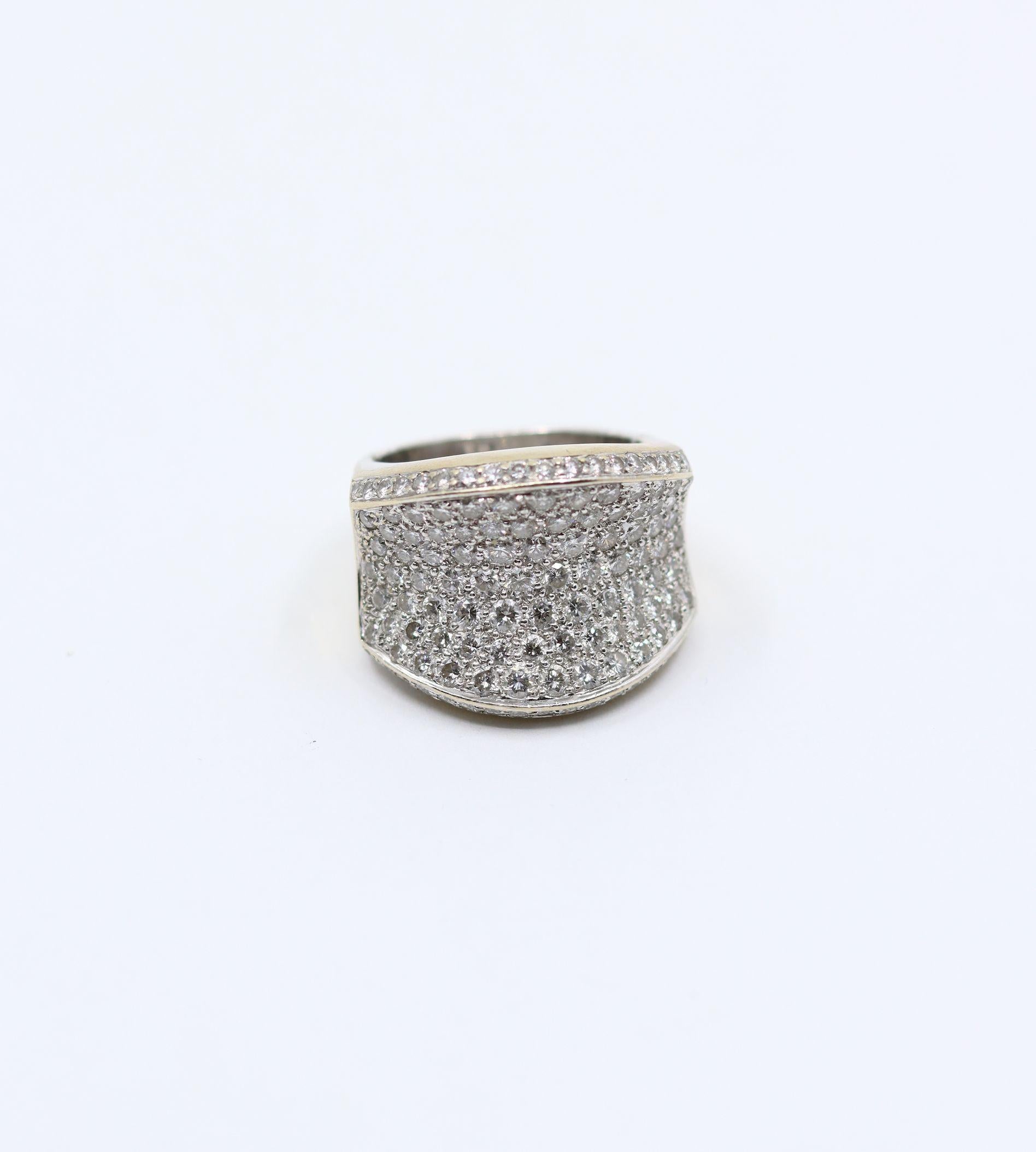 Vintage WCJ 3 Carat Diamond Pave Saddle Ring. For Sale 8