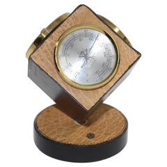 Vintage Weather Station Rotated Cube with Barometer, Thermometer and Hygrometer