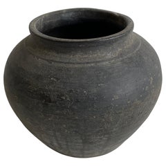 Vintage Weathered Black Clay Pottery