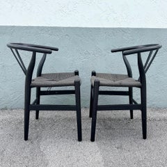 Vintage Weave Wishbone Dining Chairs - Set of 6