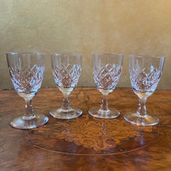 Ensemble de quatre verres Sherry vintage Webb Corbett Crystal