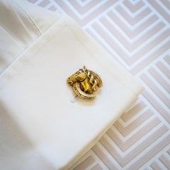 Vintage Webb Gold Horse Cufflinks, circa 1960