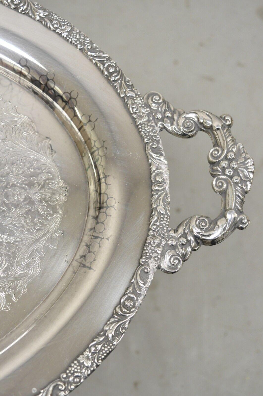 20th Century Vintage Webster Wilcox International Silver Plated Oval Twin Handle Platter Tray