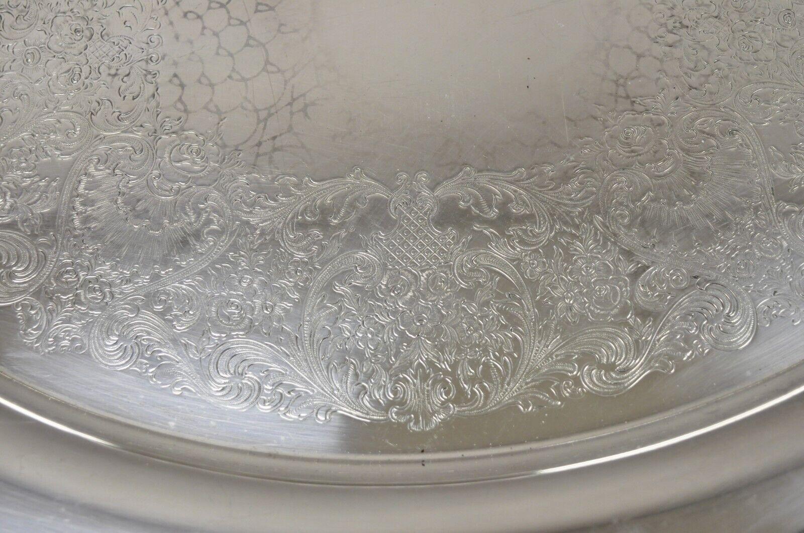 Vintage Webster Wilcox International Silver Plated Oval Twin Handle Platter Tray 1