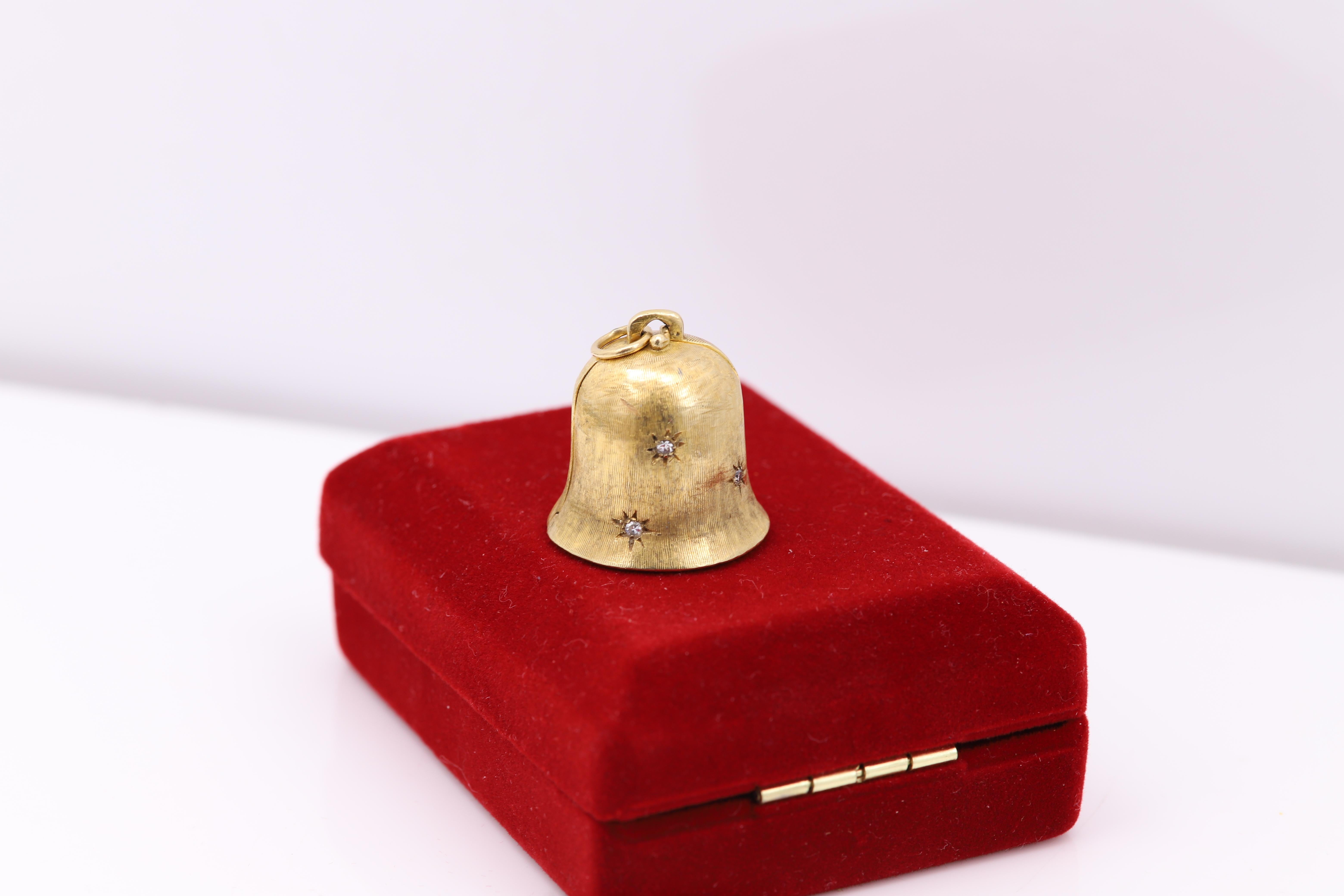Vintage Hochzeitsglocke Proposalglocke 14 Karat Gelbgold Circa 1940er Jahre im Angebot 6