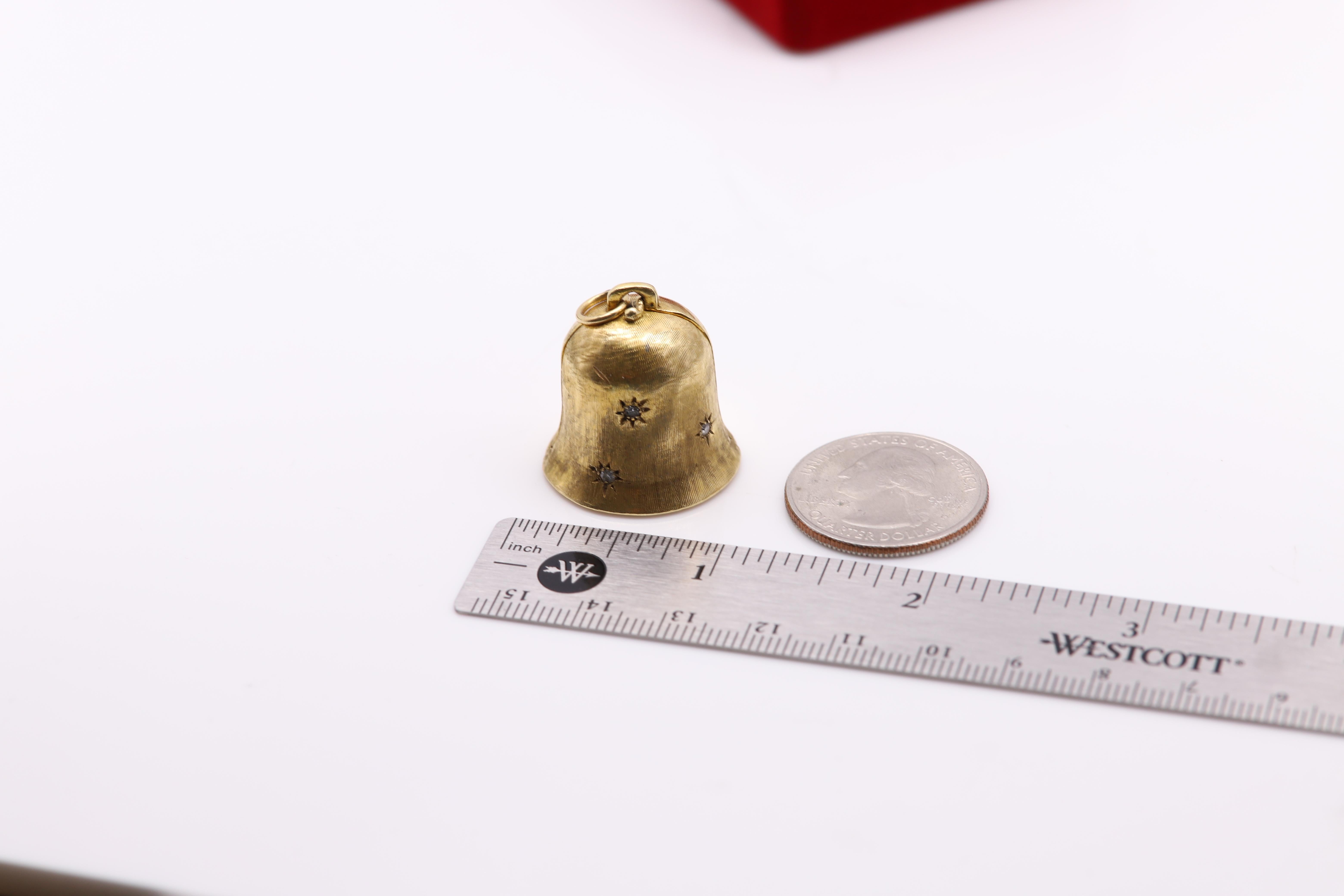 Vintage Hochzeitsglocke Proposalglocke 14 Karat Gelbgold Circa 1940er Jahre im Angebot 7