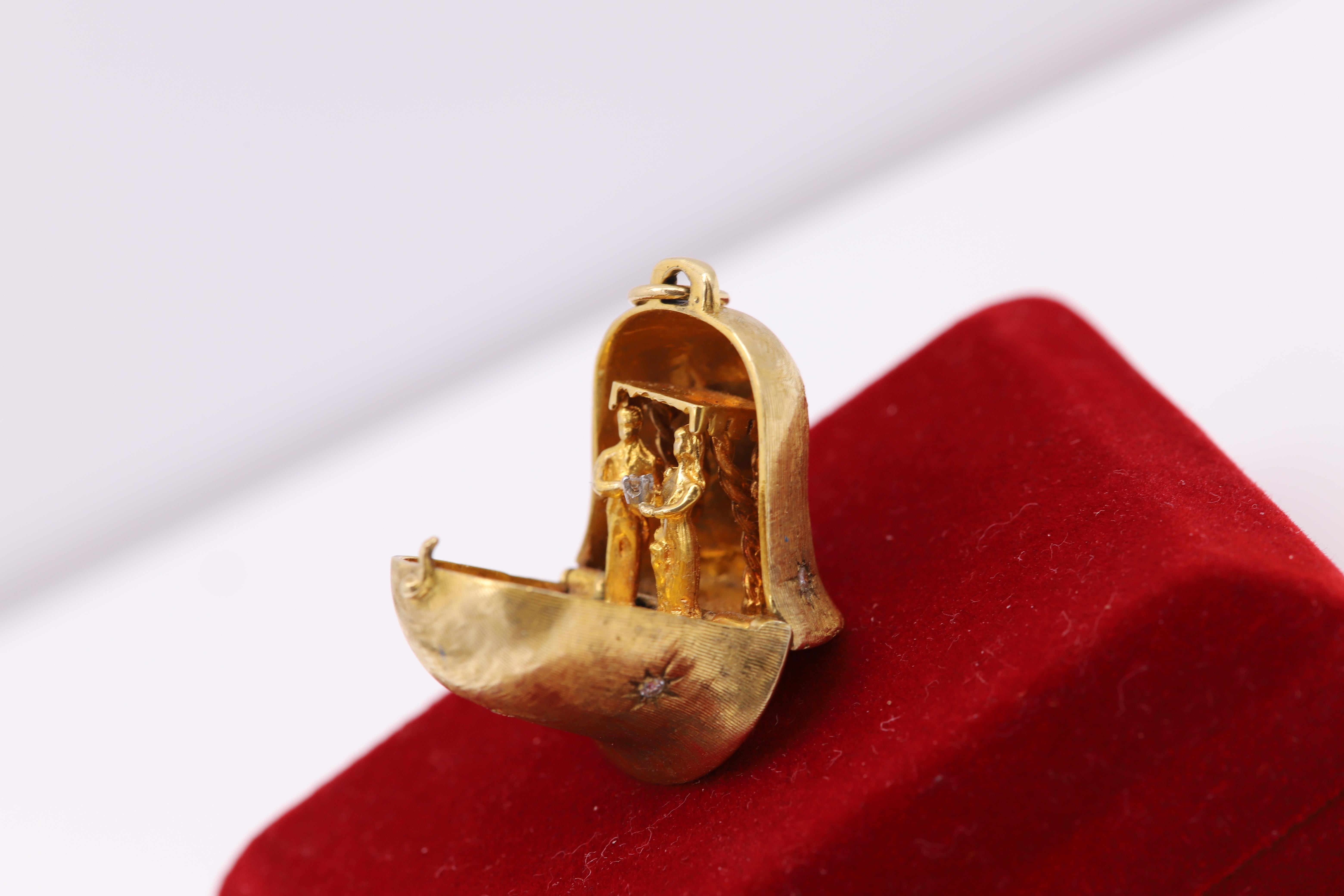 Vintage Hochzeitsglocke Proposalglocke 14 Karat Gelbgold Circa 1940er Jahre im Zustand „Relativ gut“ im Angebot in Brooklyn, NY