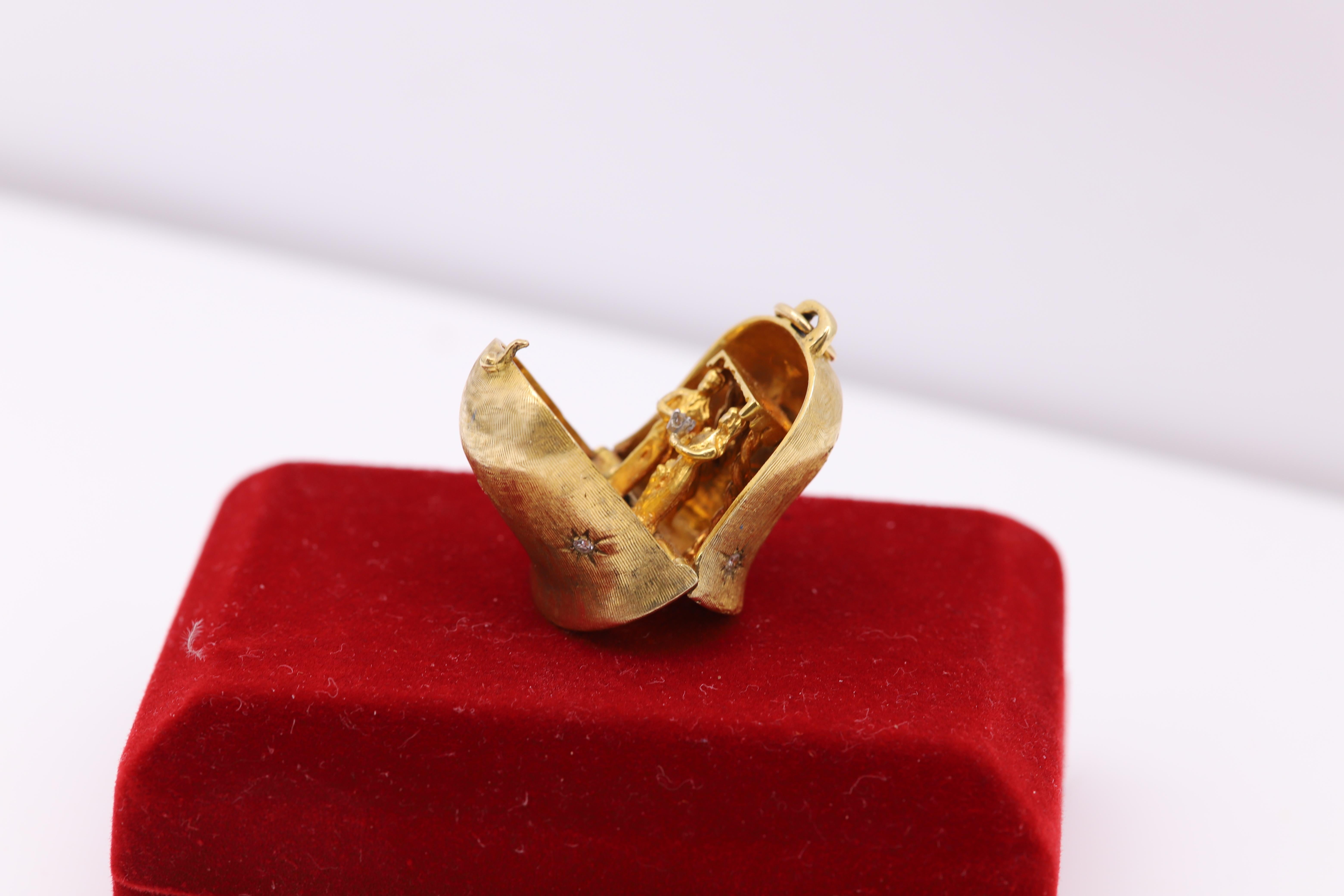 Vintage Hochzeitsglocke Proposalglocke 14 Karat Gelbgold Circa 1940er Jahre für Damen oder Herren im Angebot
