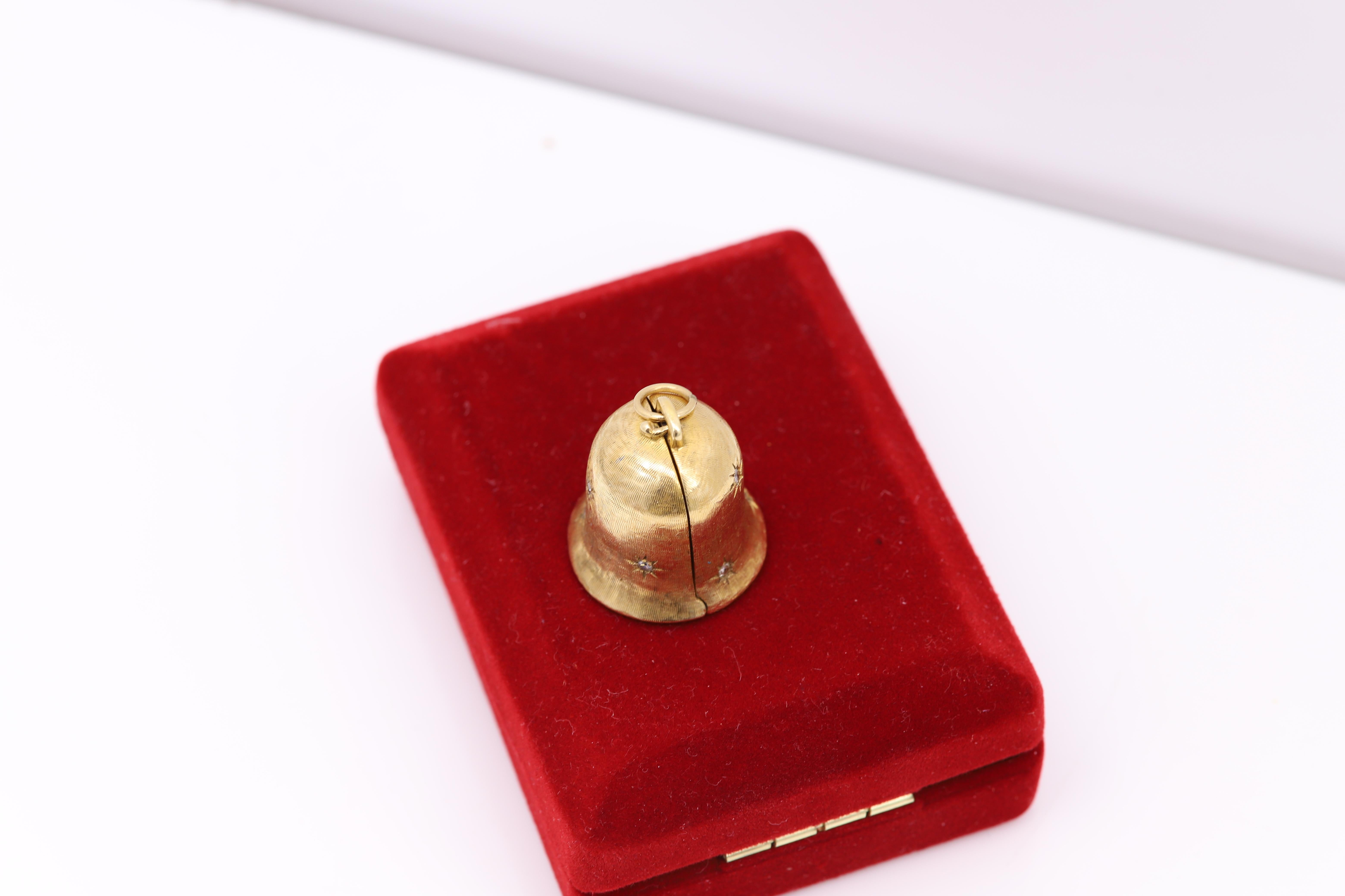 Vintage Hochzeitsglocke Proposalglocke 14 Karat Gelbgold Circa 1940er Jahre im Angebot 5