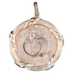 Vintage-Hochzeitsring-Anhänger aus 14k Gold
