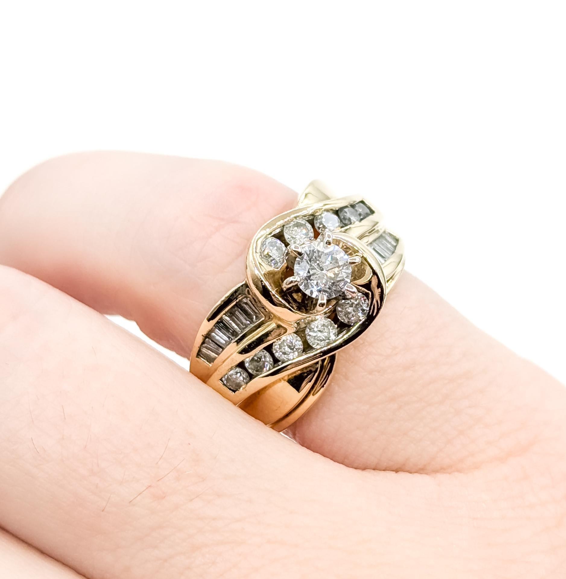 Vintage Hochzeit Set Diamantring in 14k im Zustand „Hervorragend“ im Angebot in Bloomington, MN