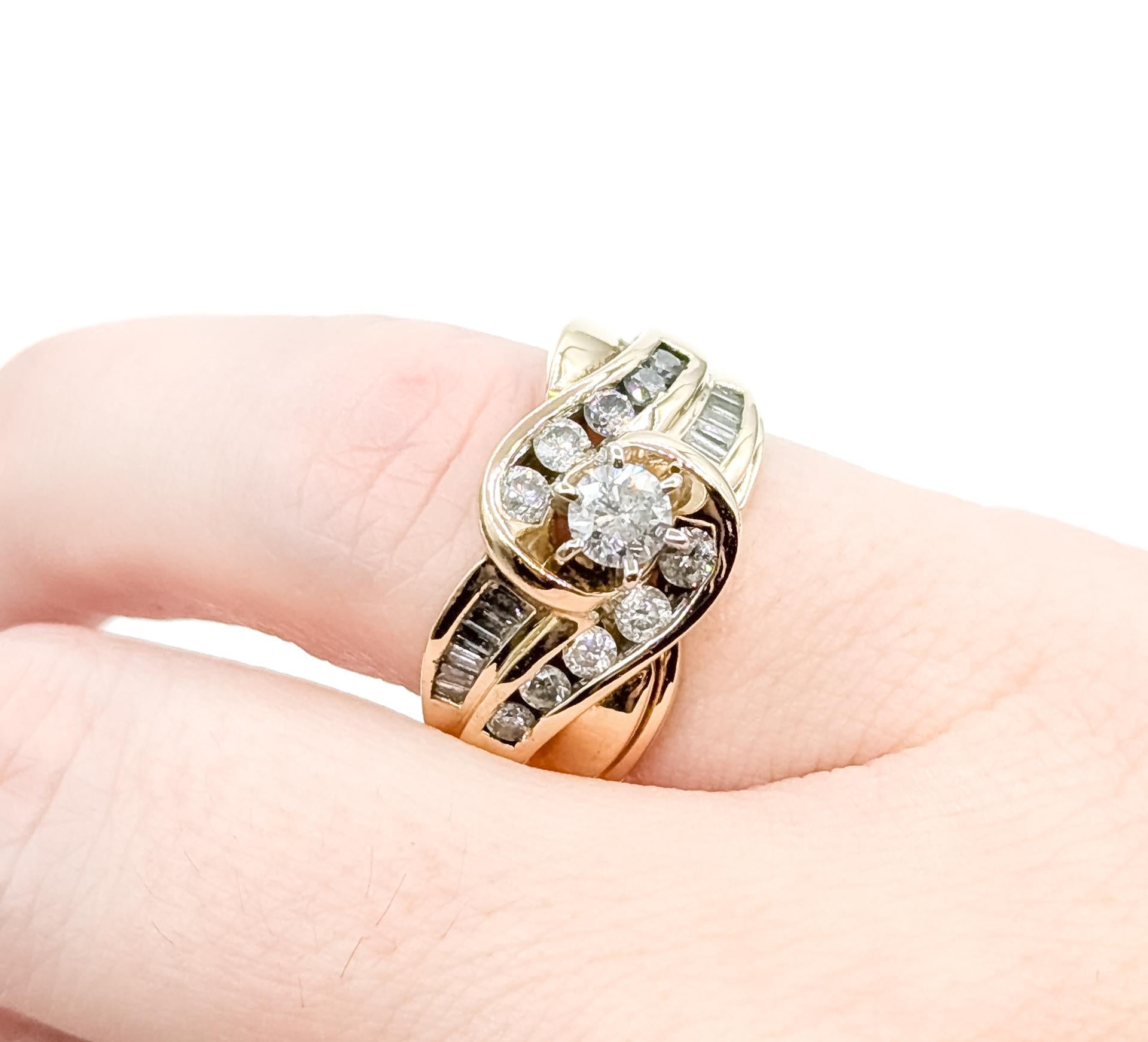 Vintage Hochzeit Set Diamantring in 14k Damen im Angebot