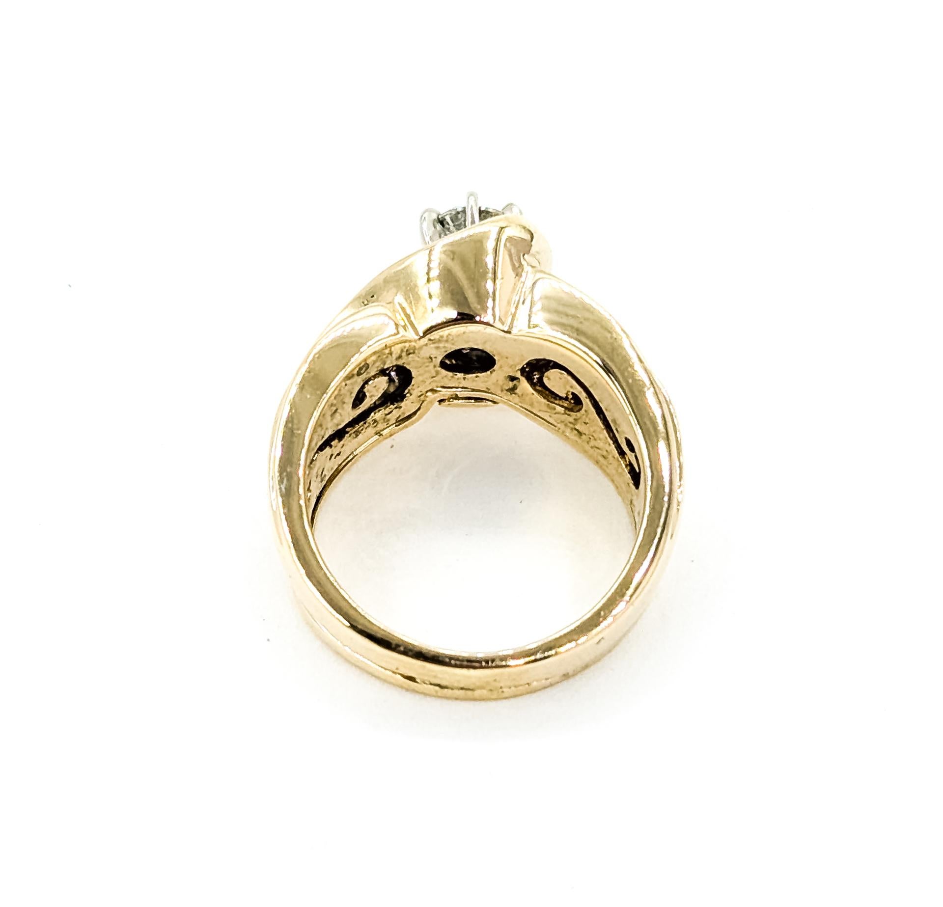 Vintage Hochzeit Set Diamantring in 14k im Angebot 2