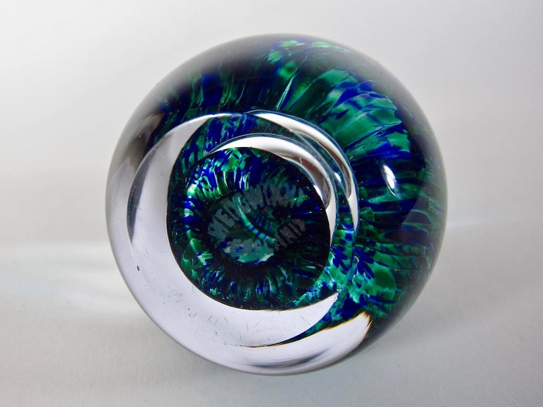 Vintage Wedgwood Art Glass Paperweight by Ronald at