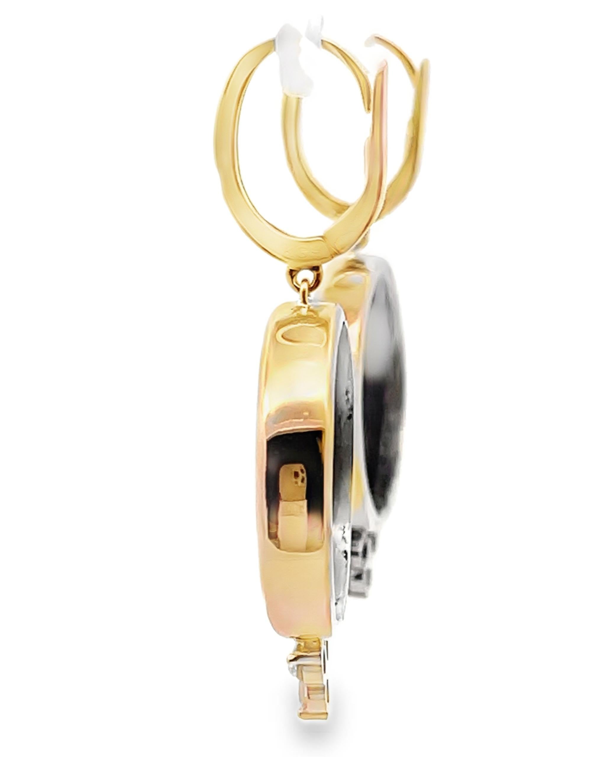 Vintage Wedgwood Cherub Tropfen Ohrringe in New 14K Gelbgold Diamant Fassung (Zeitgenössisch) im Angebot