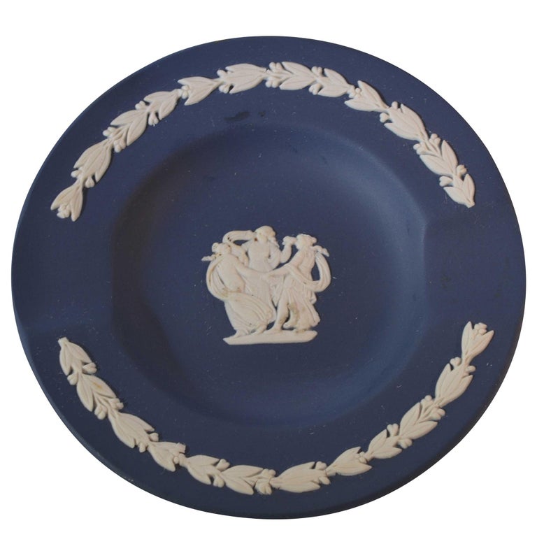 Vintage Wedgwood Jasperware Ashtray Navy Color For Sale at 1stDibs