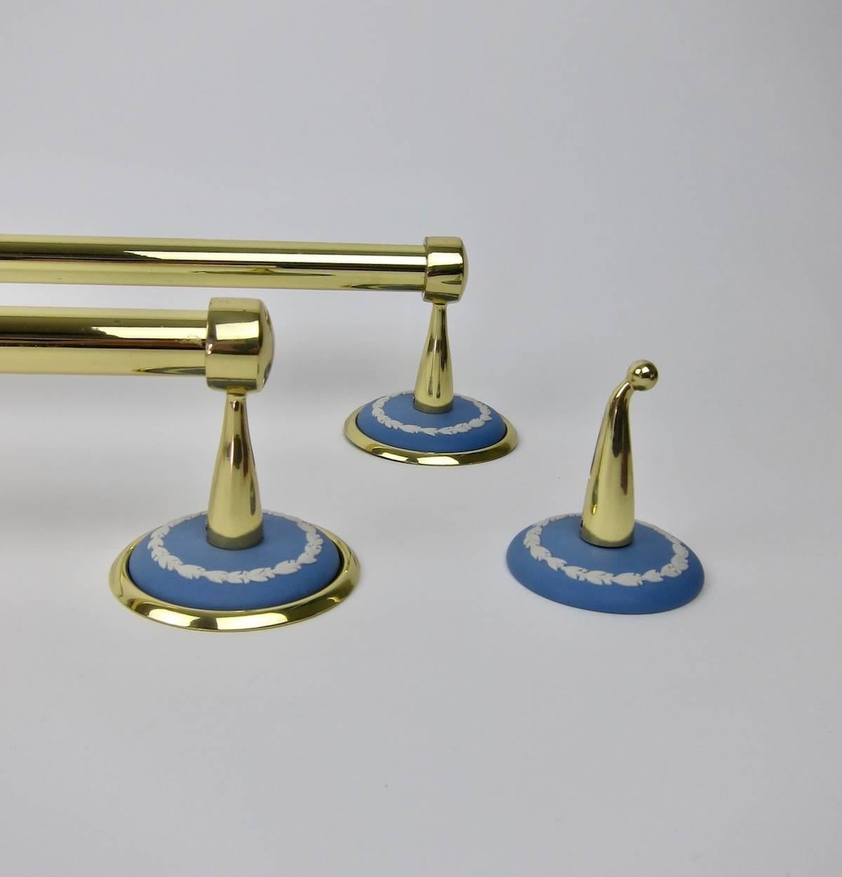 20th Century Vintage Set of Wedgwood Bathroom Accessories with Jasper Ware Accents