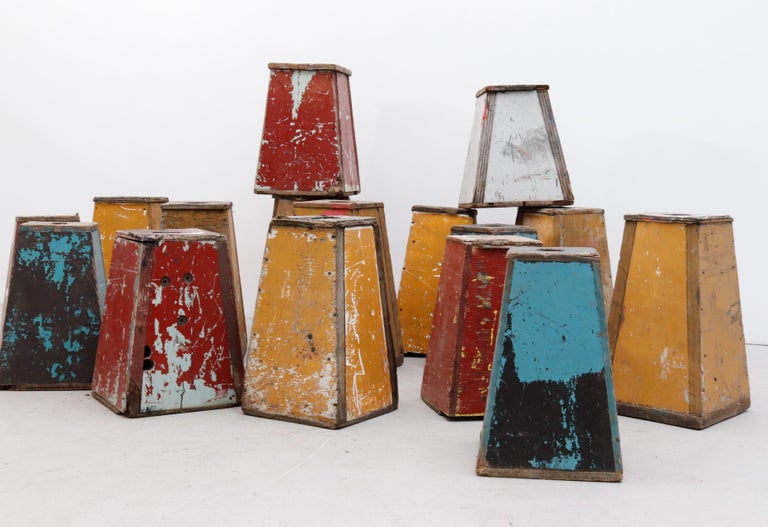 Set of 16 Vintage Weighted Beach Blocks For Sale at 1stDibs