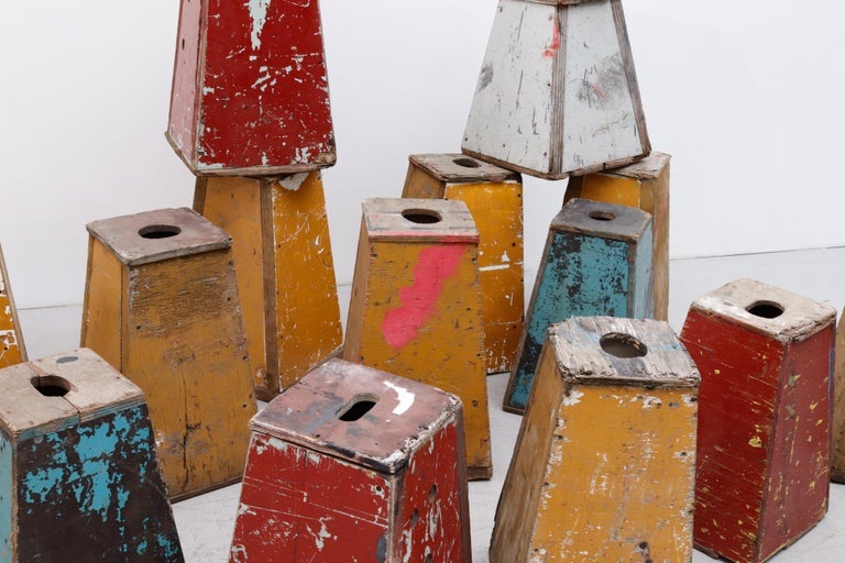 Set of 16 Vintage Weighted Beach Blocks For Sale at 1stDibs