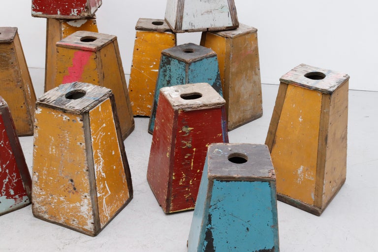 Set of 16 Vintage Weighted Beach Blocks For Sale at 1stDibs