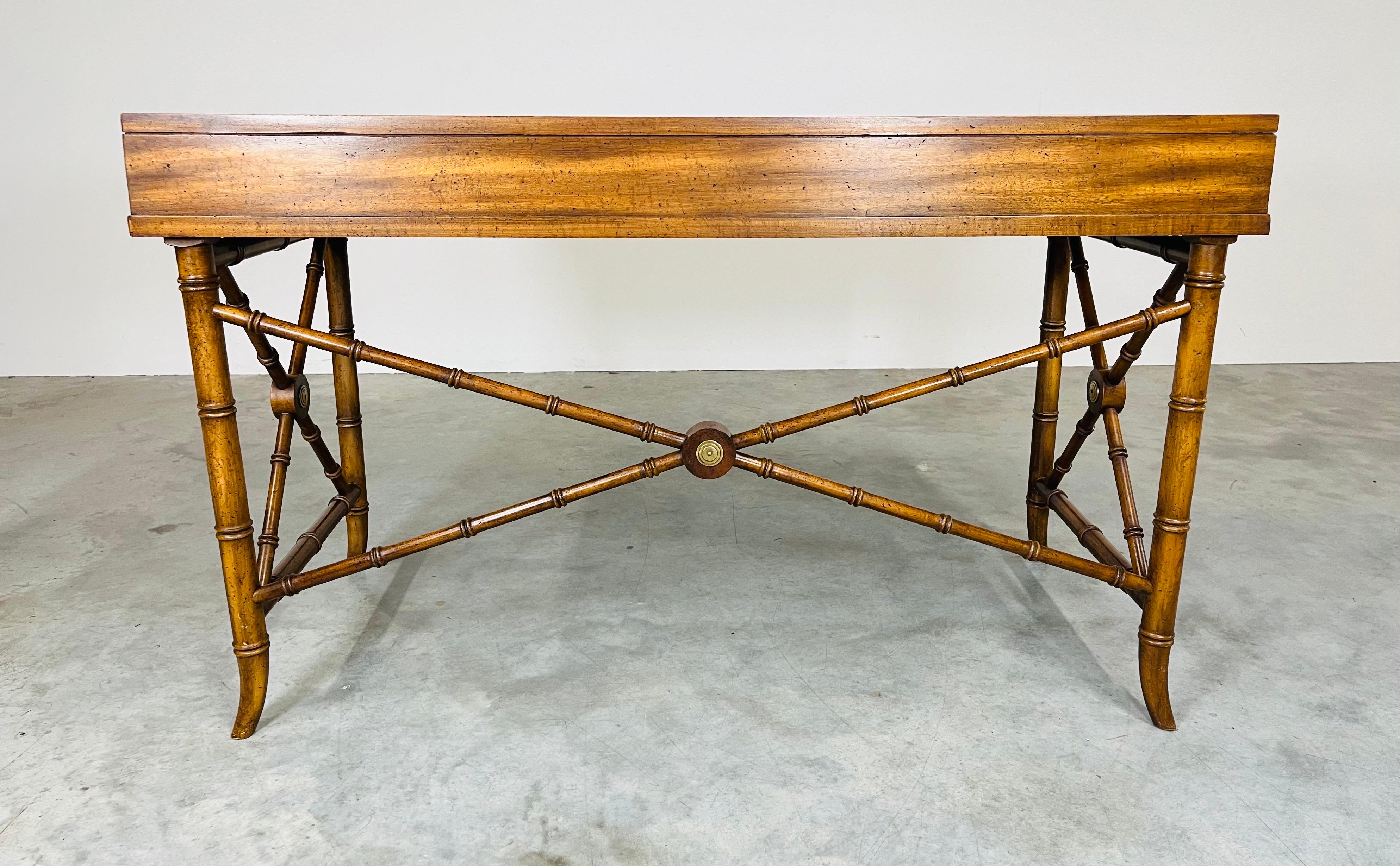 20th Century Vintage WEIMAN Faux Bamboo Desk 