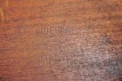 Vintage Weiman French Regency Round Mahogany Leather Top Saber Leg Side Table