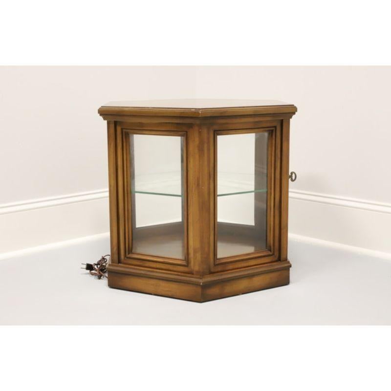 American WEIMAN Mid Century Hexagonal Glass Cabinet Accent Table