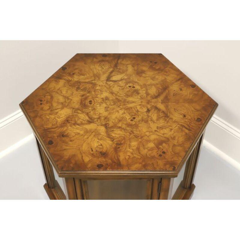 WEIMAN Mid Century Hexagonal Glass Cabinet Accent Table In Good Condition In Charlotte, NC