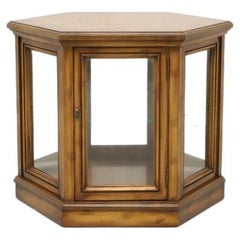 WEIMAN Mid Century Hexagonal Glass Cabinet Accent Table