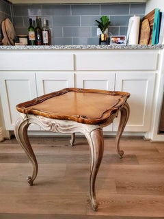 Vintage Weiman Provincial Louis XV Style Whitewash Table