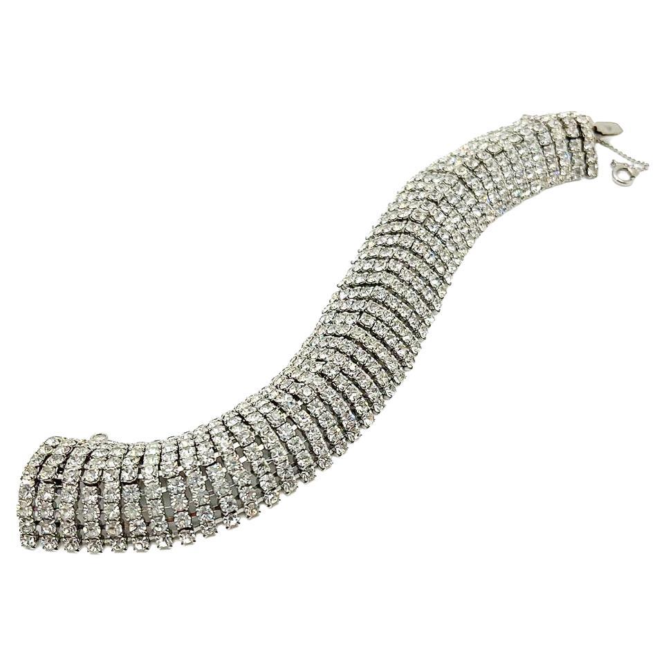 Bracciale da cocktail vintage con strass di Weiss, anni '50 In condizioni buone in vendita a Wilmslow, GB