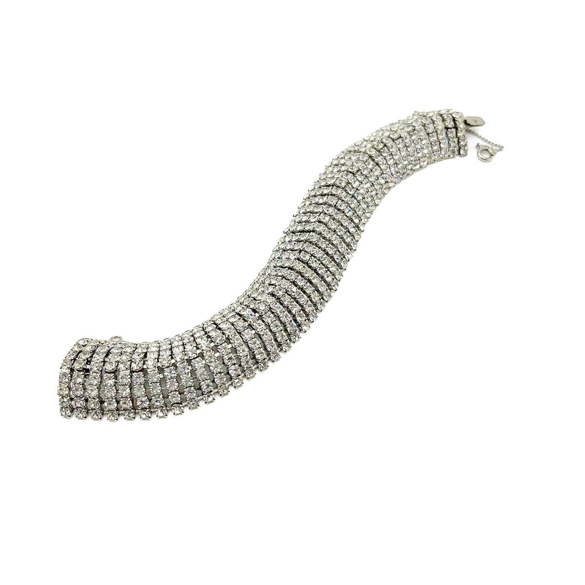 da uomo o donna Bracciale da cocktail vintage con strass di Weiss, anni '50 in vendita