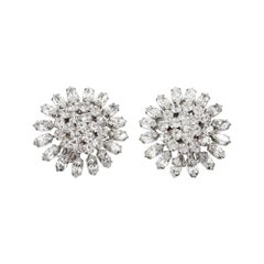 Vintage Weiss Silver Tone Diamante Earrings Circa 1960's