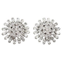 Vintage Weiss Silver Tone Diamante Earrings Circa 1960's