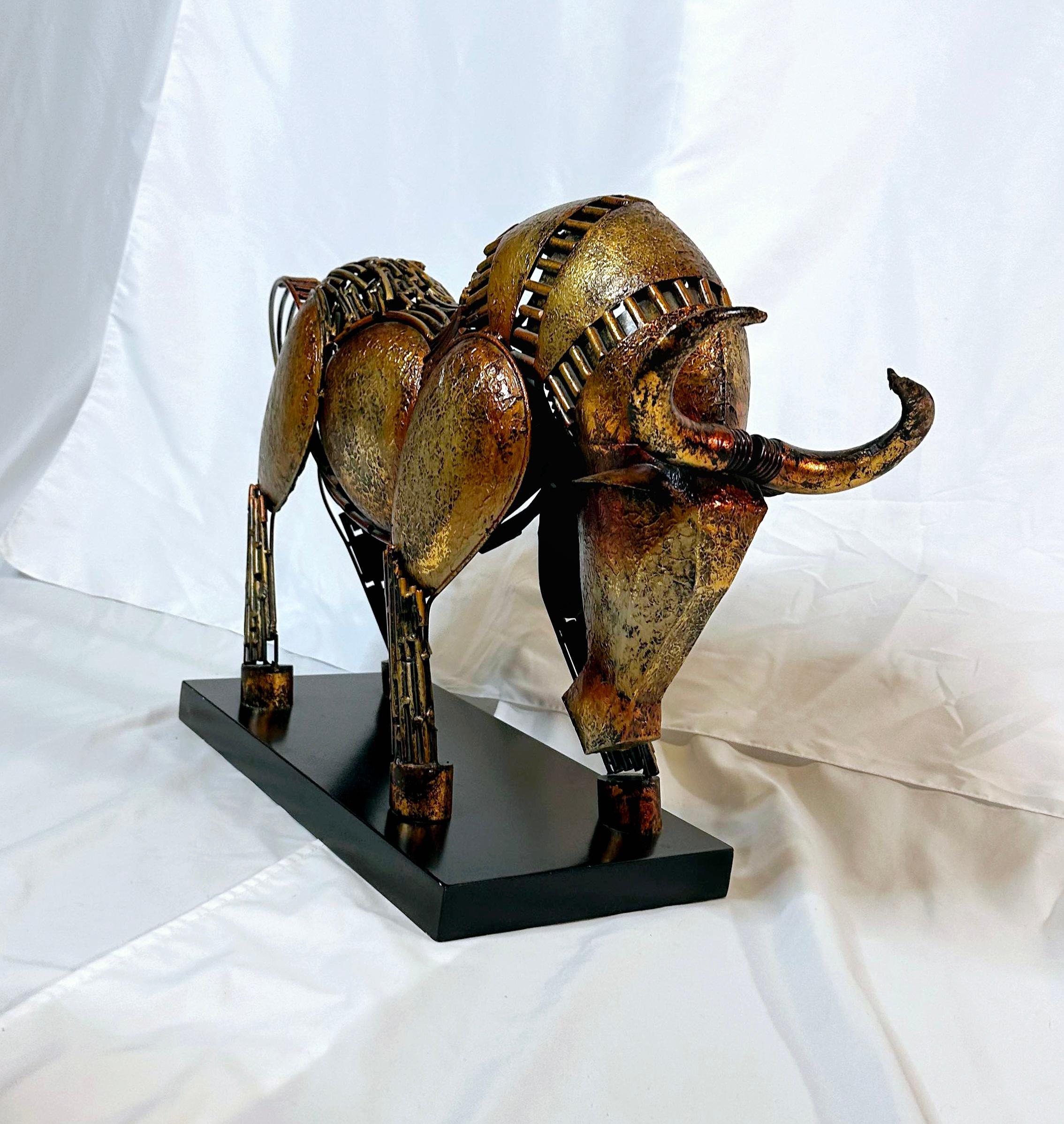 Vintage Welded Metal Brutalist Bull Sculpture  For Sale 1
