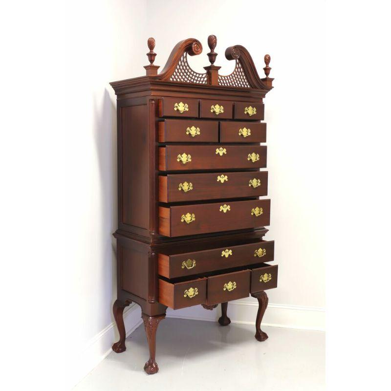 WELLINGTON HALL Mahogany Chippendale Highboy Chest In Good Condition In Charlotte, NC