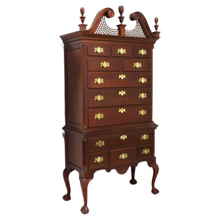 WELLINGTON HALL Mahogany Chippendale Highboy Chest at 1stDibs