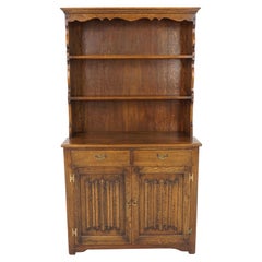 Retro Welsh Dresser, Carved Oak, Sideboard, Buffet, Scotland 1960, B2533
